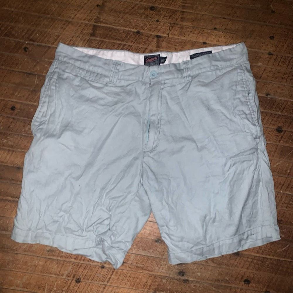 Grayers blue & white chino business casual flat front 38W shorts